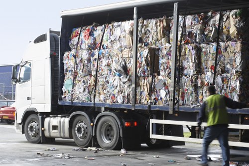 Professional waste removal team at work